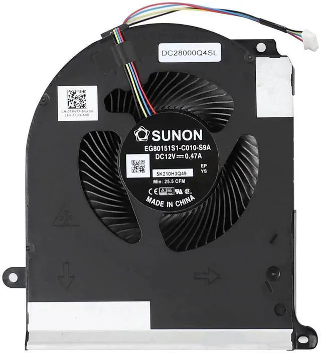 Alt view image 3 of 5 - YAEHUYING CPU+GPU Cooling Fan Replacement for Dell Alienware Area 51m R2 RTX2080 Series EG80151S1-C020-S9A EG80151S1-C010-S9A 0TW5Y8 0TPV77 TW5Y8 TPV77 DC28000Q3SL DC28000Q4SL 12V Fan