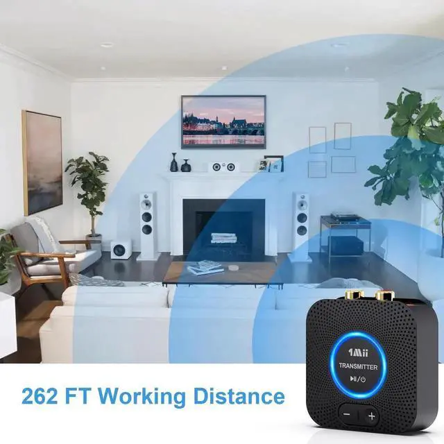 Alt view image 6 of 7 - 2.4GHz Wireless Audio Transmitter Receiver Set for TV, 260Ft/80M Long Range 25ms Low Latency with AUX RCA in/Out,Wireless Audio Adapter for TV PC Powered Speaker Amplifier Soundbar