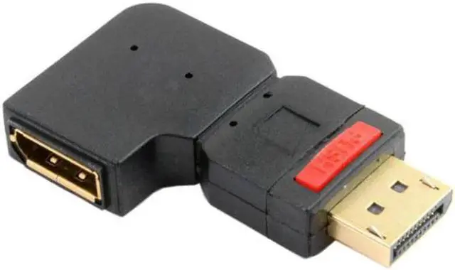 Main image of JVFYI DP-016-RI Right Angled 90 Degree DisplayPort Male to Female Extension Adapter Standard DP 4K