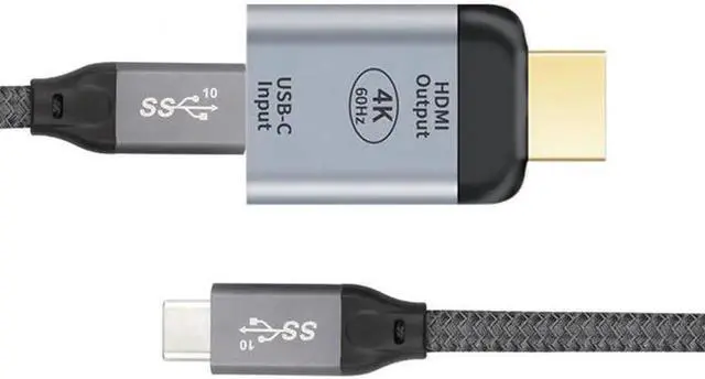 Alt view image 2 of 7 - JVFYI UC-012-HDF+UC-124-1.5M 10Gbps 100W Cable USB-C Type C Female Source to HDMI Sink HDTV Adapter 4K 60hz 1080p for TabletPhoneLaptop