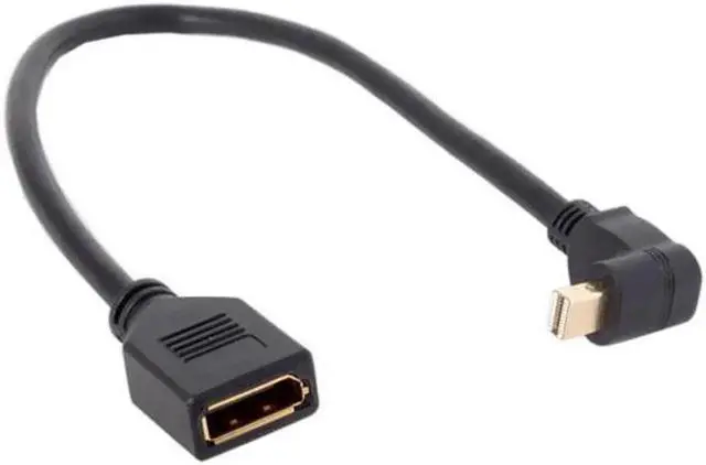 Alt view image 2 of 7 - JVFYI DP-013-DN Down Angled Mini DP DisplayPort 90 Degree to DisplayPort Female Cable for Displays Monitors