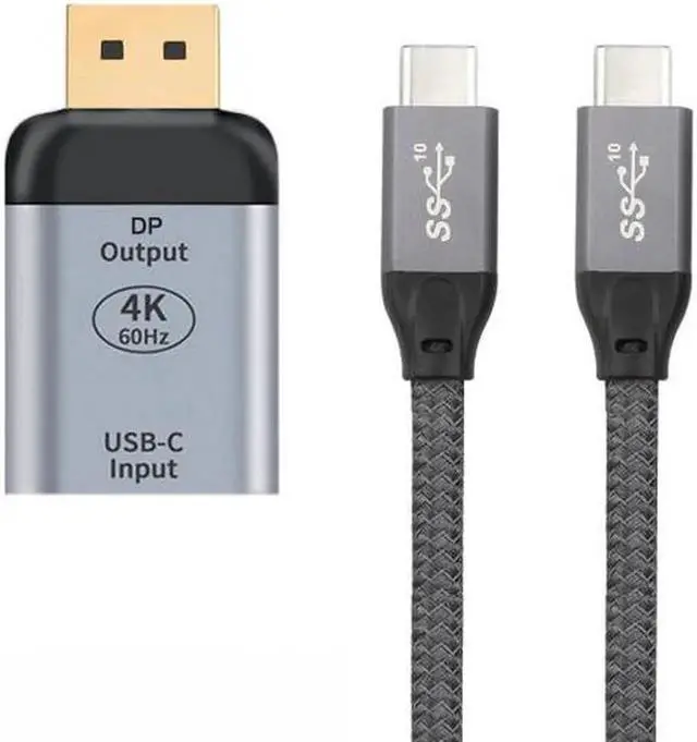 Main image of JVFYI UC-012-DPF+UC-124-1.5M 10Gbps 100W Cable USB-C Type C Female Source to Displayport DP Sink HDTV Adapter 4K 60hz 1080p for TabletPhoneLaptop