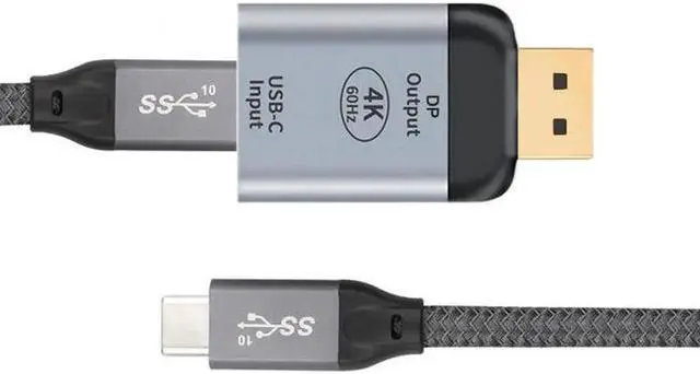 Alt view image 2 of 7 - JVFYI UC-012-DPF+UC-124-1.5M 10Gbps 100W Cable USB-C Type C Female Source to Displayport DP Sink HDTV Adapter 4K 60hz 1080p for TabletPhoneLaptop