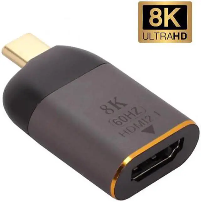 Alt view image 2 of 7 - JVFYI UC-220-H8K USB4 USB-C Type-C Source to Female HDMI 2.1 Display 8K 60HZ UHD 4K HDMI Male Monitor Adapter