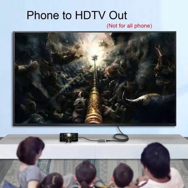 Alt view image 5 of 6 - JVFYI USB-C Type C to HDMI Cable HDTV Adapter 4K 60hz 1080p for Tablet & Phone & Laptop