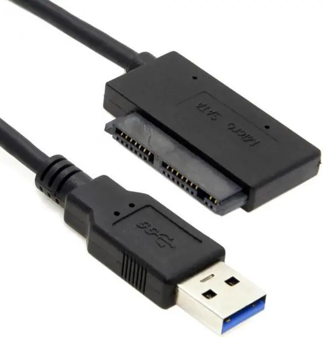 Alt view image 5 of 7 - JVFYI U3-068 USB 3.0 to Micro SATA 7+9 16 Pin 1.8" 90 Degree Angled Hard Disk Driver SSD Adapter Cable 10cm