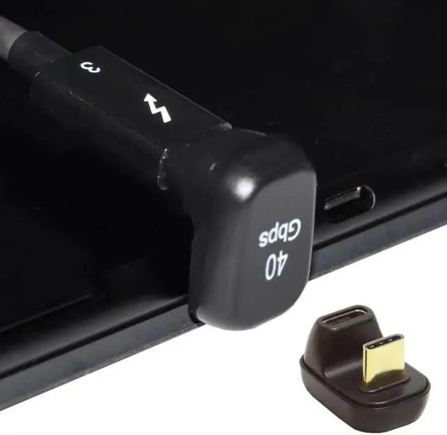 Alt view image 4 of 7 - JVFYI UC-009-MF 40Gbps USB4 Type C Male to Female Power Data Video Adapter Opposite U Shape Back Angled for NS SwitchPhoneLaptop