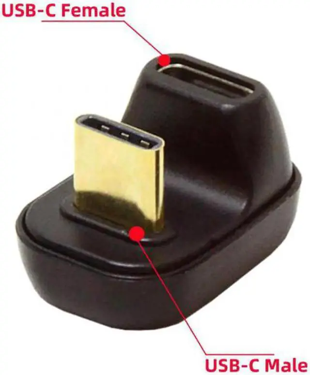 Alt view image 5 of 7 - JVFYI UC-009-MF 40Gbps USB4 Type C Male to Female Power Data Video Adapter Opposite U Shape Back Angled for NS SwitchPhoneLaptop