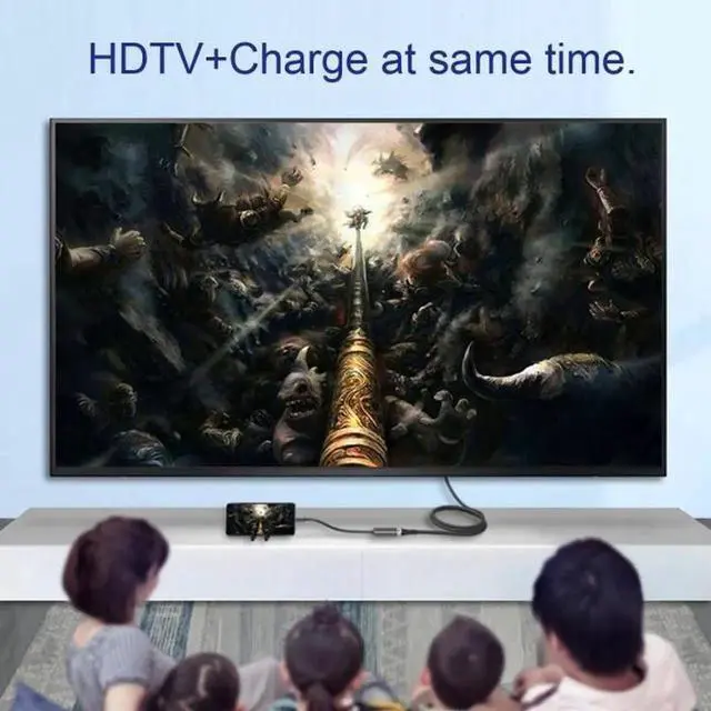 Alt view image 5 of 7 - JVFYI USB-C Type C to HDMI Converter HDTV Adapter 4K 60hz 1080p with Female PD Power Port