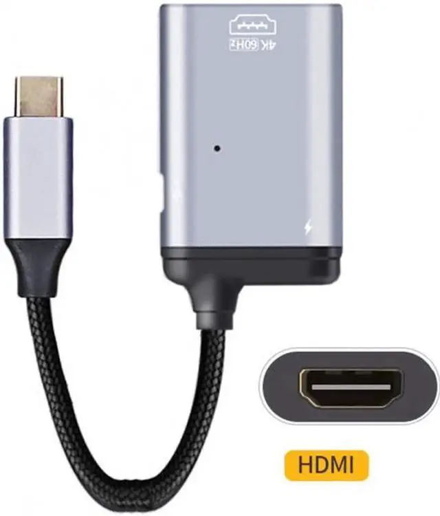 Alt view image 3 of 7 - JVFYI USB-C Type C to HDMI Converter HDTV Adapter 4K 60hz 1080p with Female PD Power Port
