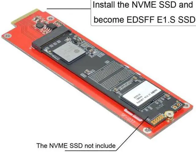 Alt view image 5 of 7 - JVFYI SF-037 NVMe NGFF M-key 4X Host Adapter to Ruler 1U GEN-Z EDSFF Short SSD E1.S Carrier Adapter