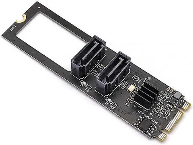 Main image of JVFYI NGFF Key B+M PCI Express to SATA 3.0 6Gbps Dual Ports Vertical Adapter Converter Hard Drive Extension Card JMB582 2280