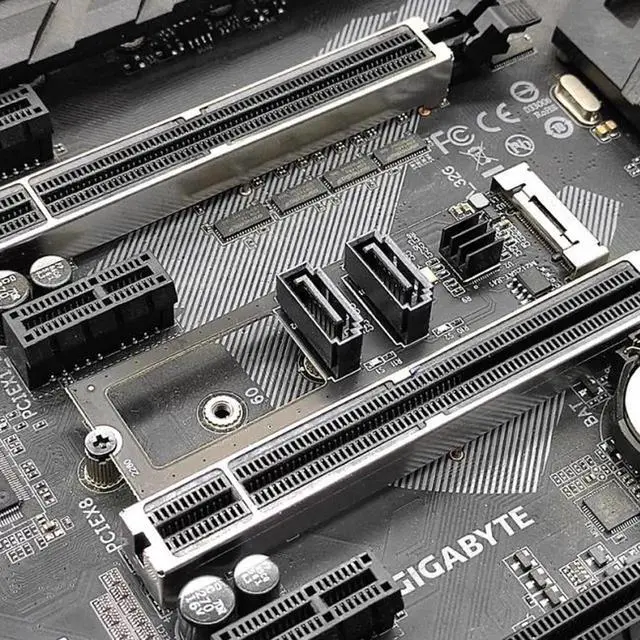 Alt view image 4 of 7 - JVFYI NGFF Key B+M PCI Express to SATA 3.0 6Gbps Dual Ports Vertical Adapter Converter Hard Drive Extension Card JMB582 2280