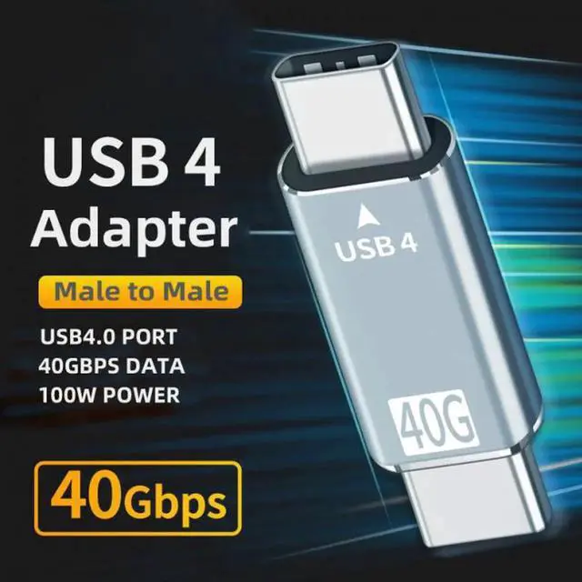 Alt view image 4 of 7 - JVFYI 40Gbps USB4 Type C Male to Male Straight Connector 100W Power Data 8K Video Adapter for Laptop Phone