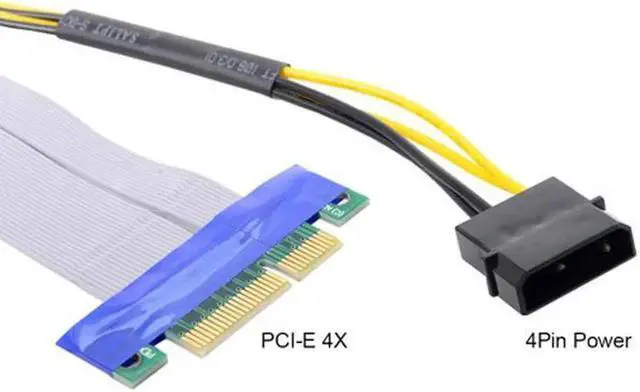Alt view image 5 of 7 - JVFYI EP-005 PCI-E Express 4x to 16x Flex Cable Extender Converter Riser Card Adapter with 4pin Power 15cm