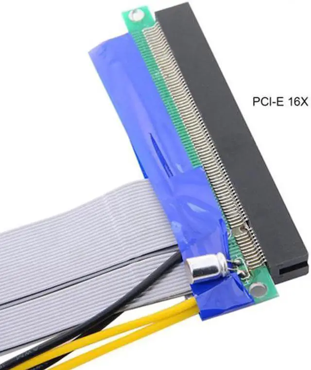 Alt view image 3 of 7 - JVFYI EP-005 PCI-E Express 4x to 16x Flex Cable Extender Converter Riser Card Adapter with 4pin Power 15cm