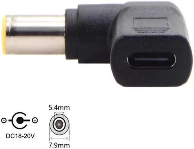 Alt view image 2 of 4 - JVFYI UC-112-7954MM USB 3.1 Type C USB-C to DC 20V 7.9*5.4mm Adapter PD Emulator Trigger 90 Degree Angled