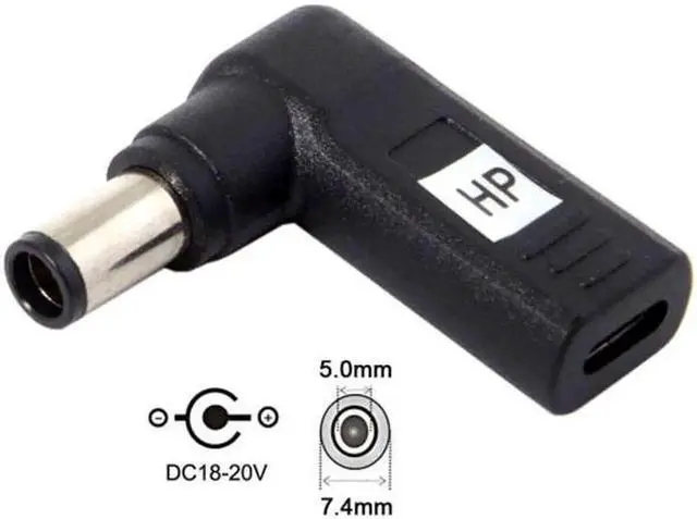 Main image of JVFYI UC-112-7450HP USB 3.1 Type C USB-C to DC 7.4*5.0mm HP Adapter PD Emulator Trigger 90 Degree Angled
