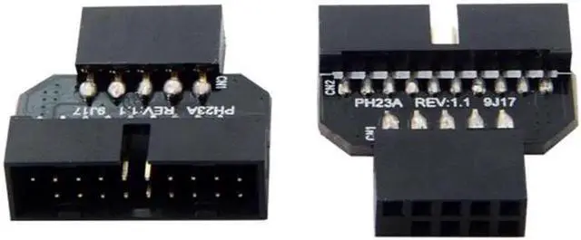 Alt view image 3 of 7 - JVFYI U2-026 1set Reversible USB 2.0 9Pin Housing to Motherboard USB 3.0 20pin Header Female Adapter