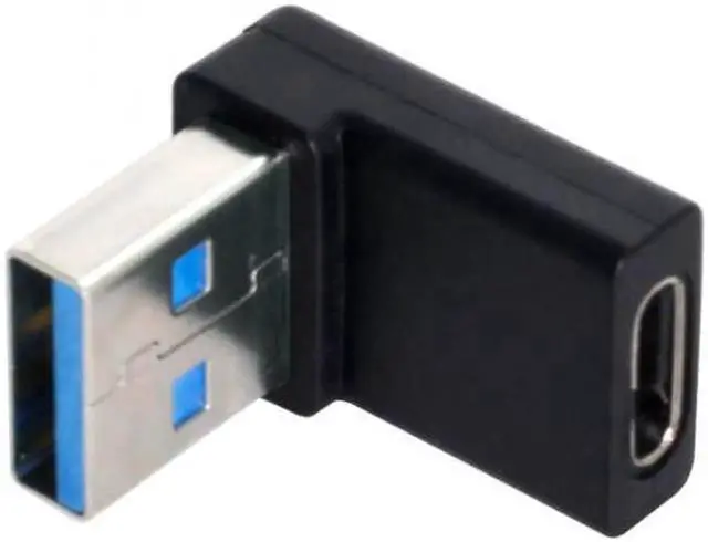 Alt view image 2 of 6 - JVFYI UC-067-DN USB-C Type C Female 90 Degree Down Angled to USB 3.0 A Male Data Adapter for Laptop Desktop
