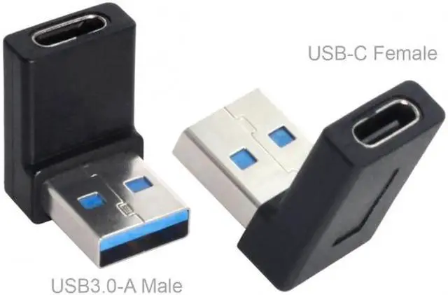 Alt view image 4 of 6 - JVFYI USB-C Type C Female 90 Degree Down Angled to USB 3.0 A Male Data Adapter for Laptop Desktop