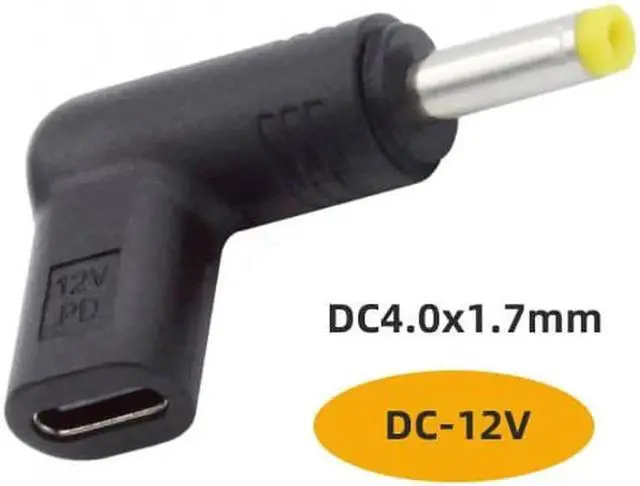 Main image of JVFYI USB 3.1 Type C USB-C Female to DC 12V 4.0x1.7mm Plug Adapter PD Emulator Trigger 90 Degree Angled
