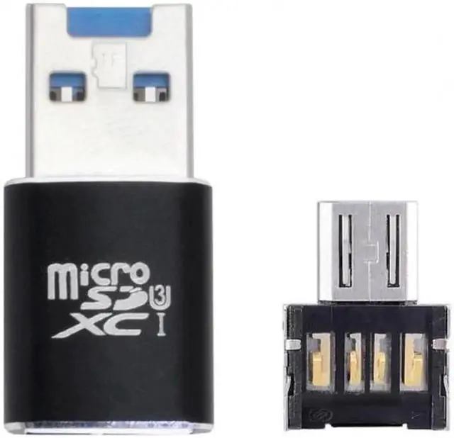 Alt view image 2 of 6 - JVFYI USB 3.0 to Micro SD SDXC TF Card Reader with Micro USB 5pin OTG Adapter for Tablet / Cell Phone