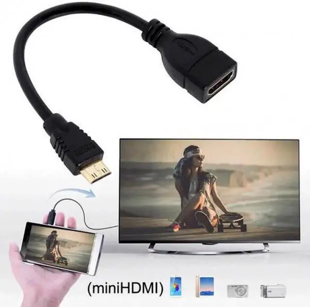 Alt view image 6 of 7 - JVFYI HD-059 Type C MINI HDMI Male to HDMI Female Extension for DV MP4 Camera DC DV