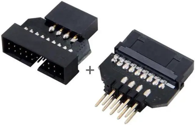 Alt view image 4 of 7 - JVFYI U2-026 1set Reversible USB 2.0 9Pin Housing to Motherboard USB 3.0 20pin Header Female Adapter