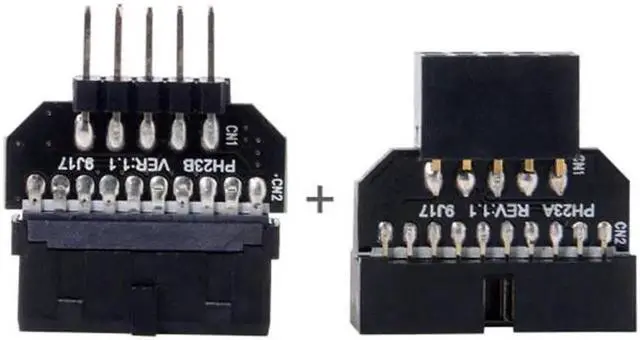 Main image of JVFYI U2-026 1set Reversible USB 2.0 9Pin Housing to Motherboard USB 3.0 20pin Header Female Adapter