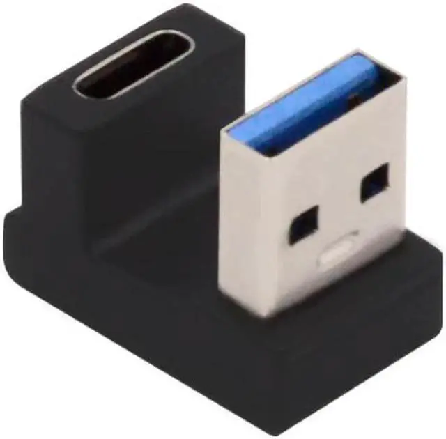 Alt view image 2 of 7 - JVFYI USB-C Type C Female Opposite U Shape Back Angled to USB 3.0 A Male Data Adapter for Laptop Desktop