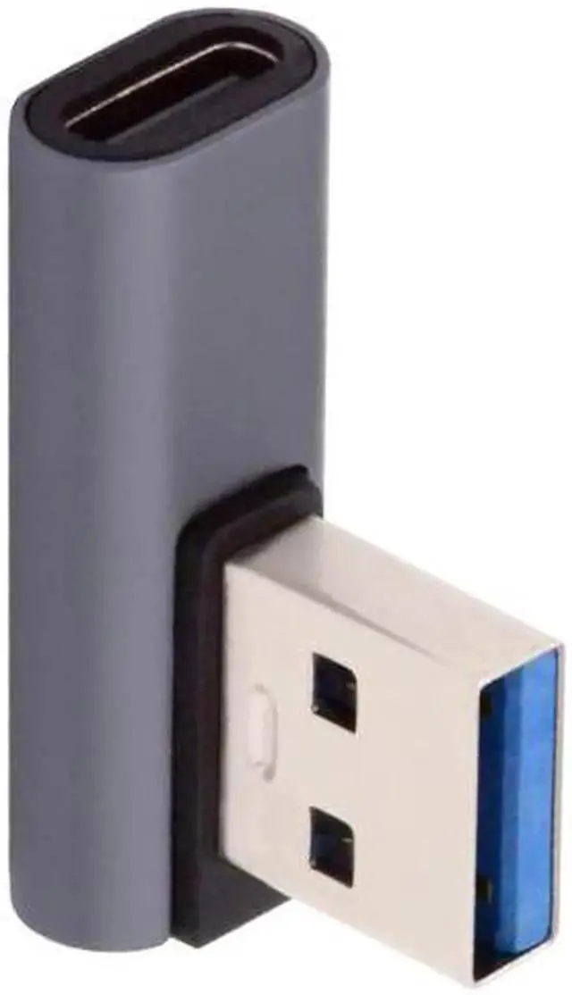 Alt view image 2 of 7 - JVFYI UC-067-LP USB-C Type C Female Low Profile 90 Degree Left Angled to USB 3.0 A Male Data Adapter for Laptop Desktop