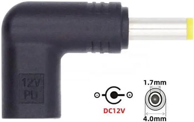 Alt view image 5 of 7 - JVFYI UC-090-4017MM USB 3.1 Type C USB-C Female to DC 12V 4.0x1.7mm Plug Adapter PD Emulator Trigger 90 Degree Angled