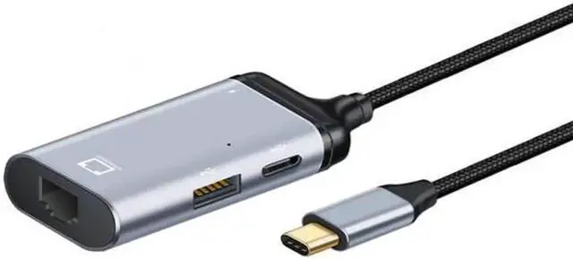 Alt view image 2 of 5 - JVFYI UC-162-LAN USB-C Type-C USB3.1 to 1000Mbps Gigabit Ethernet Network LAN Adapter with Female PD Power Port