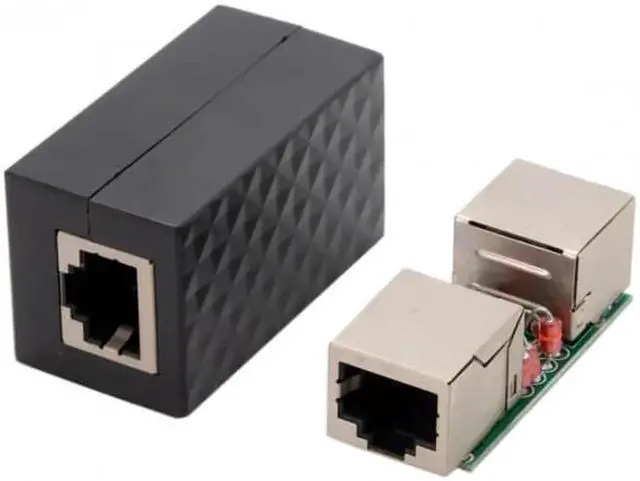 Alt view image 7 of 7 - JVFYI UT-013-5PCS 5pcs/lot Lightning Protection RJ45 UTP STP CAT6 CAT5e Female to Female Network Lan Adapter Extender