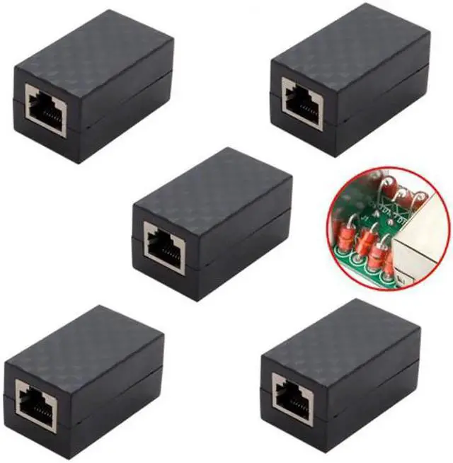 Main image of JVFYI UT-013-5PCS 5pcs/lot Lightning Protection RJ45 UTP STP CAT6 CAT5e Female to Female Network Lan Adapter Extender