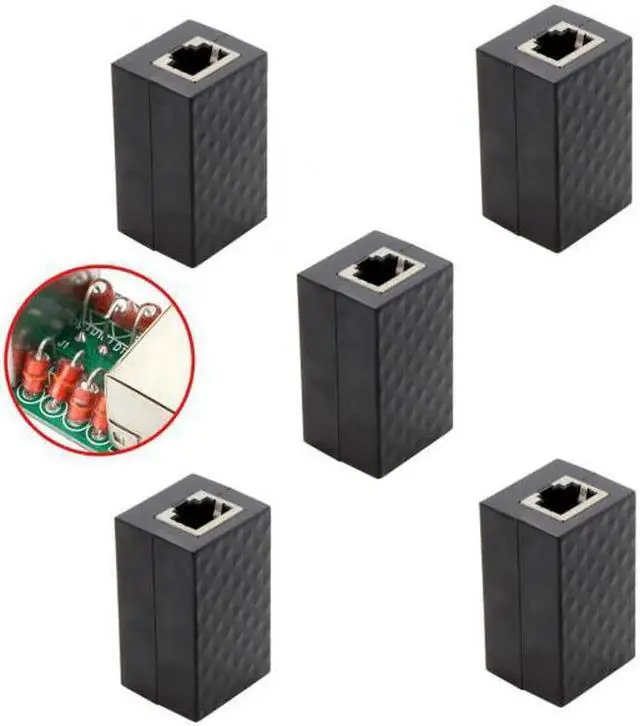 Alt view image 3 of 7 - JVFYI UT-013-5PCS 5pcs/lot Lightning Protection RJ45 UTP STP CAT6 CAT5e Female to Female Network Lan Adapter Extender