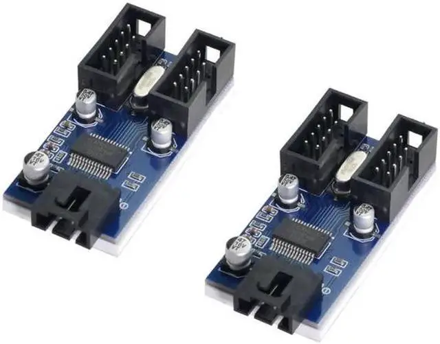 Alt view image 5 of 7 - JVFYI U2-004 9pin USB 2.0 Header 1 to 2 / 4 Female Extension Cable HUB Connector Adapter Port Multilier