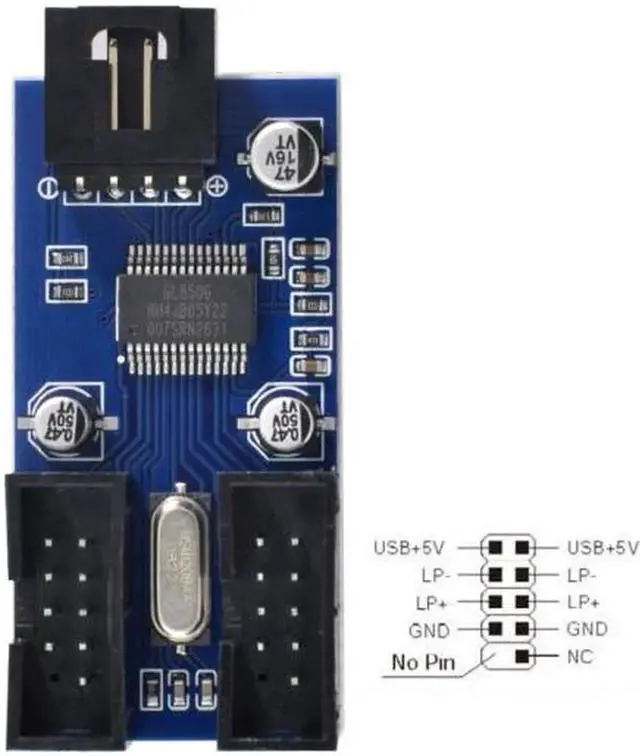 Alt view image 7 of 7 - JVFYI U2-004 9pin USB 2.0 Header 1 to 2 / 4 Female Extension Cable HUB Connector Adapter Port Multilier