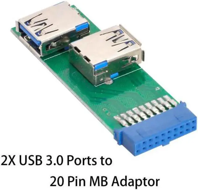 Alt view image 4 of 6 - JVFYI U3-071 Dual Side USB 3.0 A Type Female to Motherboard 20Pin 19 Pin Box Header Slot Adapter PCBA with LED