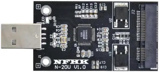 Alt view image 3 of 7 - JVFYI U2-008 Mini PCI-E mSATA to USB 2.0 External SSD PCBA Conveter Adapter Pen Driver Card without Case