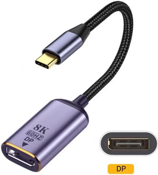 Alt view image 4 of 7 - JVFYI UC-006-D8K USB4 USB-C Type-C Source to Displayport DP Female Cable Display 8K 60HZ UHD 4K Monitor Displays