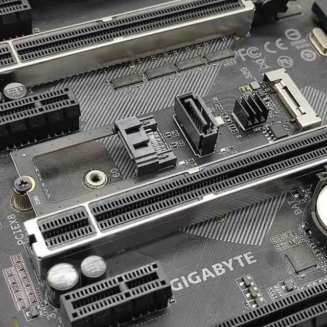 Alt view image 4 of 7 - JVFYI SA-044 NGFF Key B+M PCI Express to SATA 3.0 6Gbps Dual Ports Vertical Horizontal Adapter Converter Hard Drive Extension Card JMB582 2280