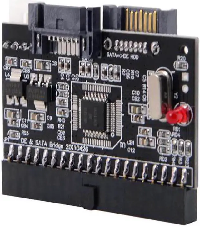 Alt view image 7 of 7 - JVFYI SA-101 IDE 100 133 PATA to Dual Serial SATA 7PIN Adapter Reversible Converter for Hard Disk Drive