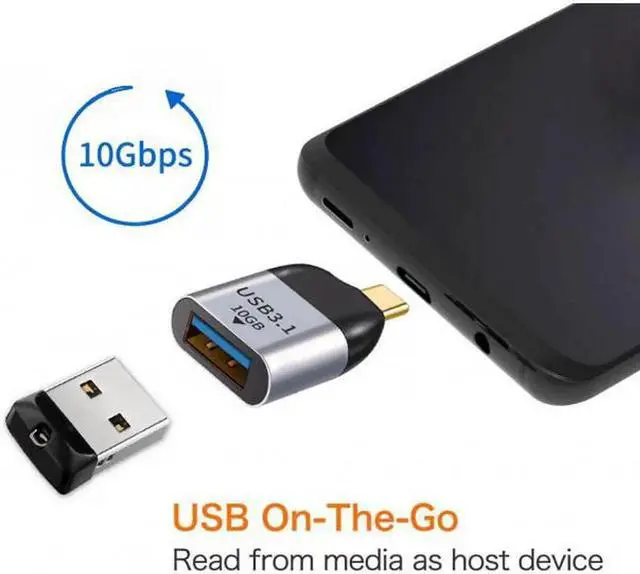 Alt view image 4 of 7 - JVFYI UC-220-OTG USB 3.1 Type C Male Host to USB3.0 Type A Female OTG Data 10Gbps Adapter for LaptopPhone