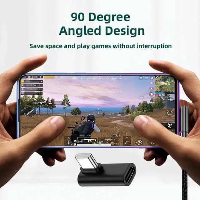 Alt view image 7 of 7 - JVFYI Low Profile 90 Degree Right & Left Angled USB 3.1 Type-C Male to Female Extension Adapter for Laptop & Tablet & Phone