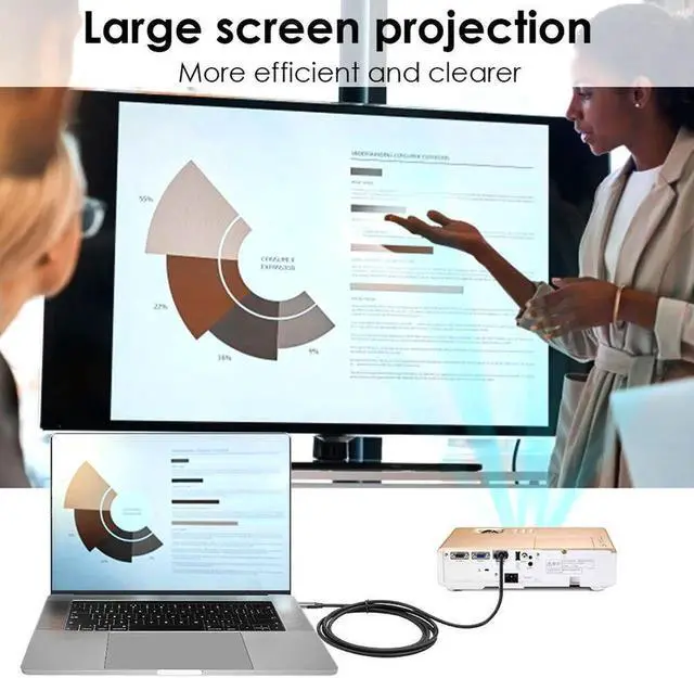 Alt view image 4 of 7 - JVFYI USB 3.1 Type C USB-C Source to Mini DisplayPort DP Displays Male 4K Monitor Cable for Laptop 1.8m
