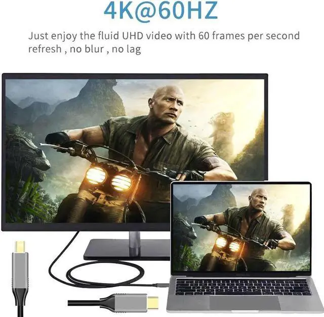 Alt view image 3 of 7 - JVFYI USB 3.1 Type C USB-C Source to Mini DisplayPort DP Displays Male 4K Monitor Cable for Laptop 1.8m