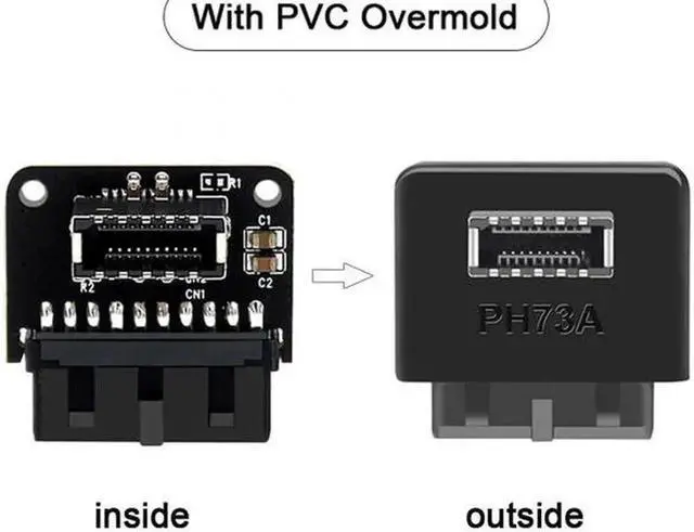 Alt view image 2 of 7 - JVFYI UC-032 2pcs USB 3.1 Front Panel Socket Key-A Type-E to USB 3.0 20Pin Header Male Extension Adapter for Motherboard