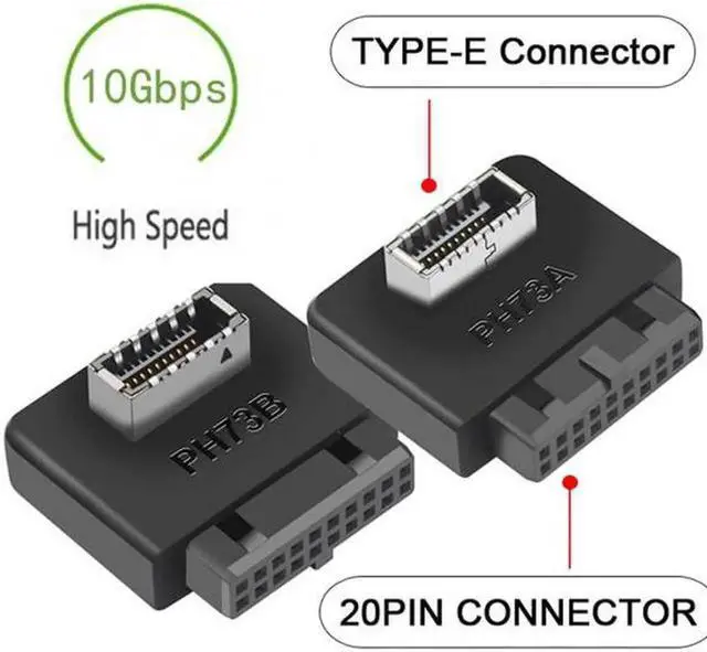 Alt view image 4 of 7 - JVFYI UC-032 2pcs USB 3.1 Front Panel Socket Key-A Type-E to USB 3.0 20Pin Header Male Extension Adapter for Motherboard